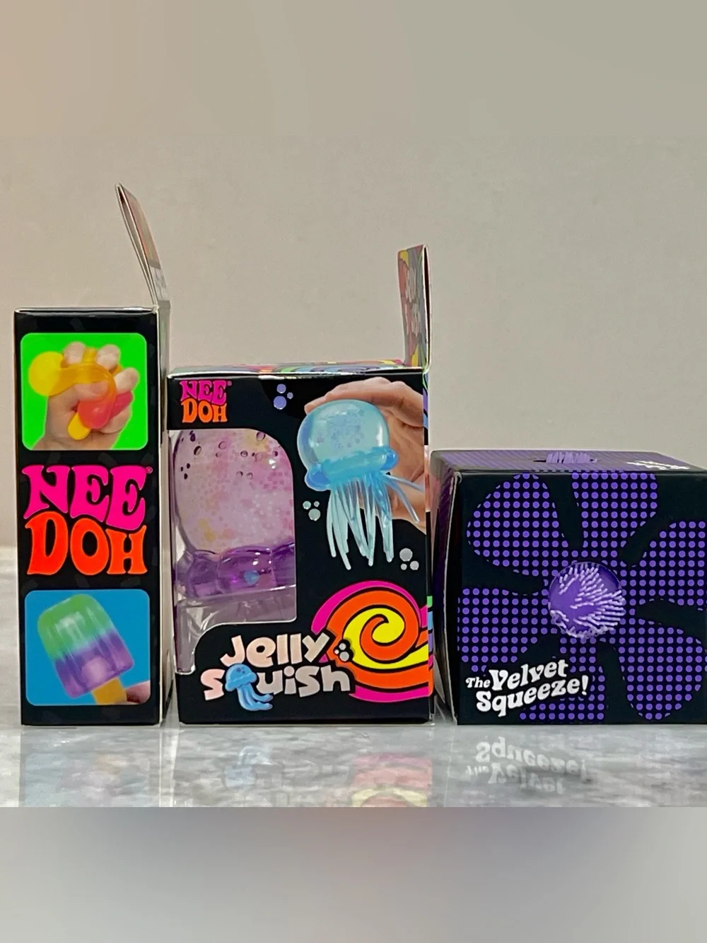 NeeDoh PURPLE Bundle Set of 3! Jelly Squish, Nice Sicle & Fuzz Ball